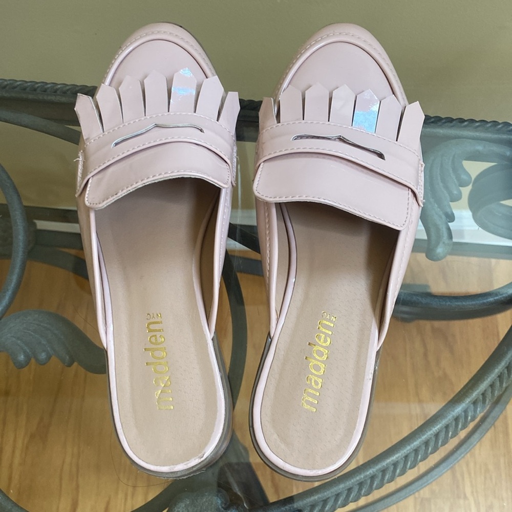 Steve Madden Women's 7.5 Pink Patent Loafer Mules shoes